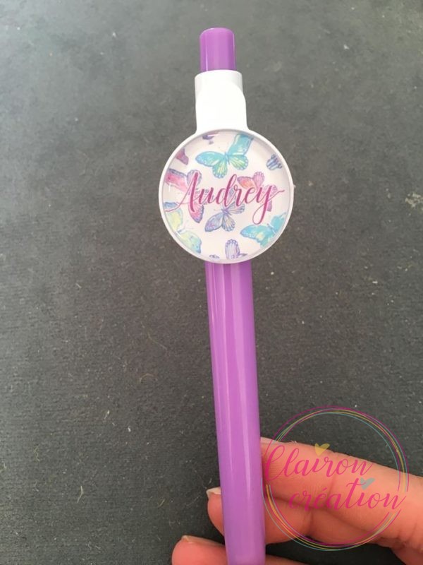 Crayon Papillons Prénom personnalisé Violet
