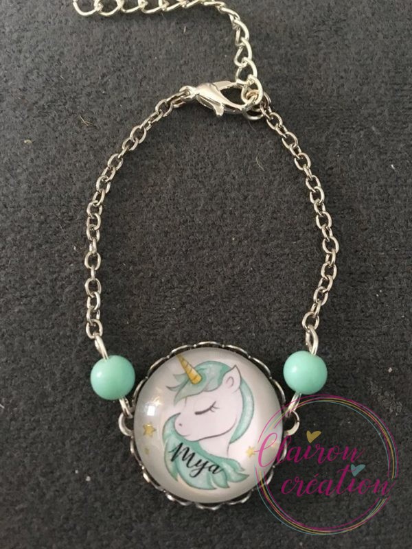 Bracelet Licorne Prénom personnalisé