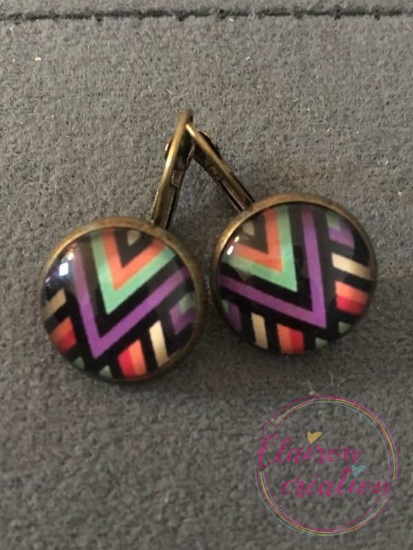 Boucles motif Colorés violet