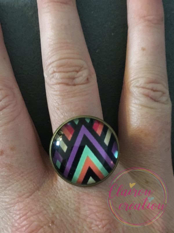 Bague triangles colorés