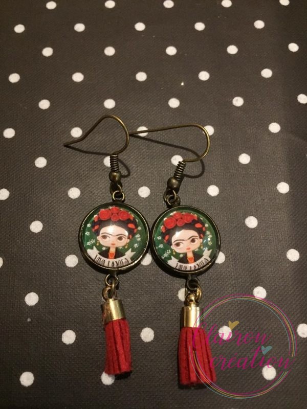 Boucles pompon viva la vida Frida Kahlo