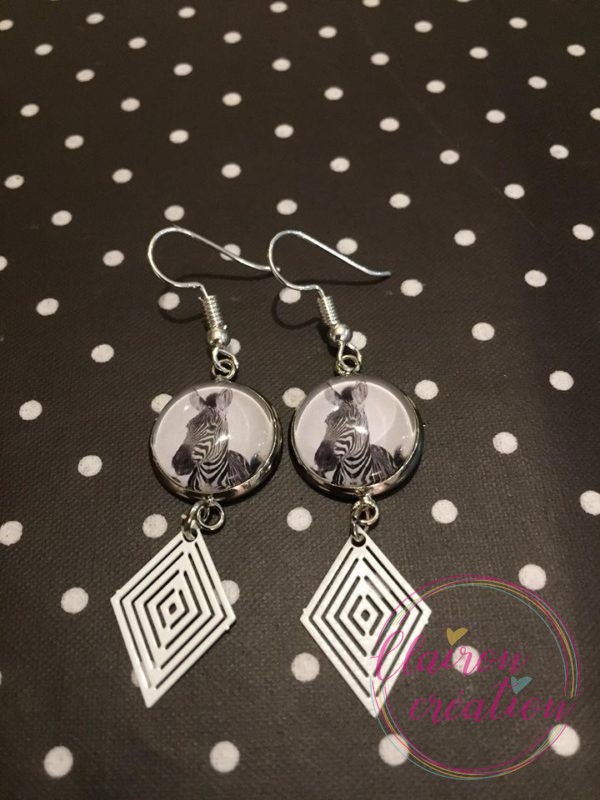 Boucles Pendantes Zèbre