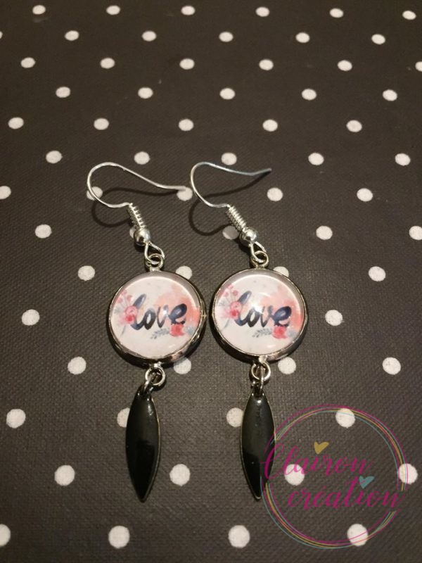 Boucles Pendantes Love en fleurs