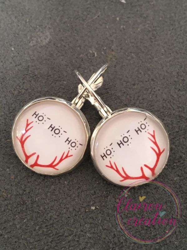 Boucles Noël bois de cerf ho ho ho