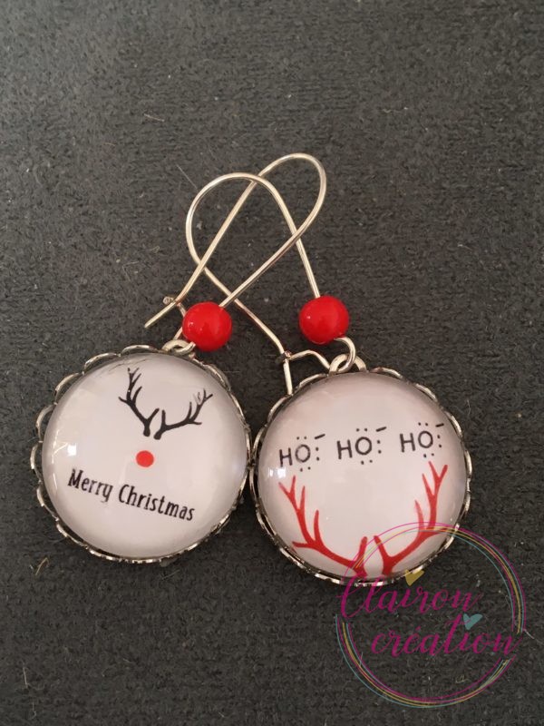 Boucles Pendantes Noël merry christmas ho ho ho