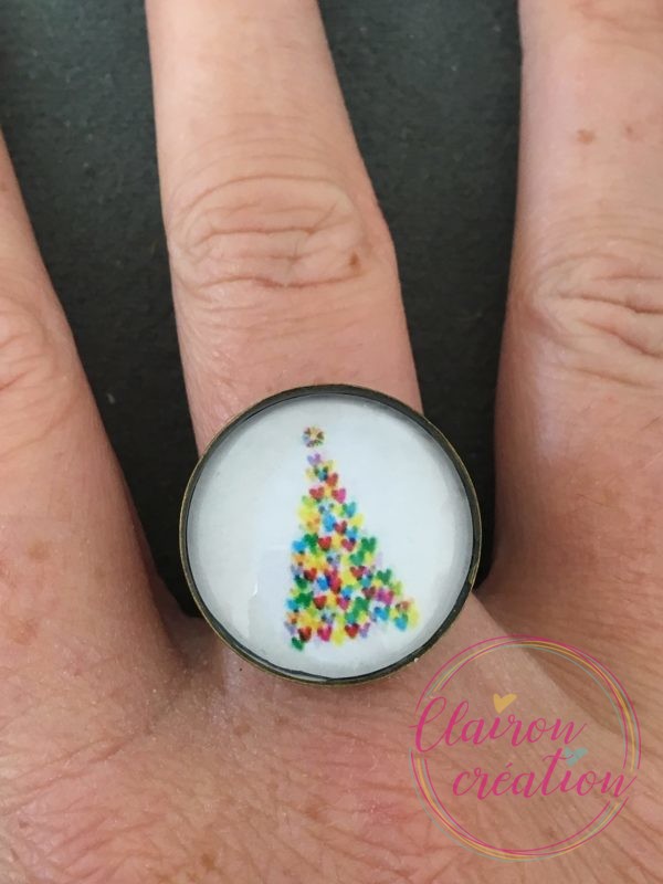 Bague Sapin de Noël en cœur