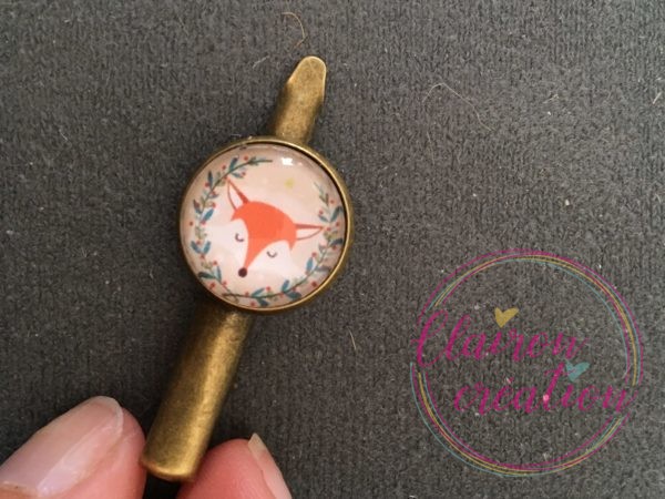 Barrette Noël renard avec lauriers