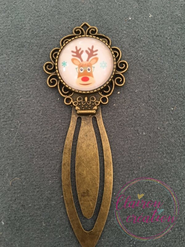Marque Page Noël renne à lunette