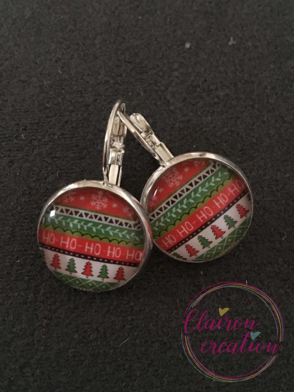 Boucles Thème Noël rouge vert