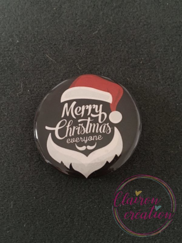 Badge Père Noël Merry Christmas