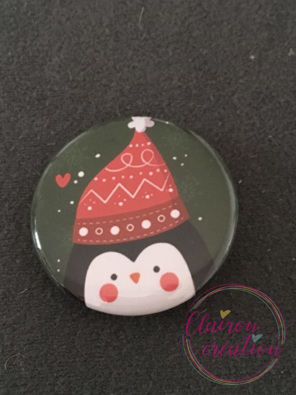 Badge Pingouin de Noël