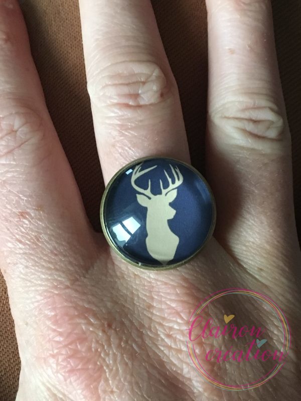 Bague Noël buste de cerf