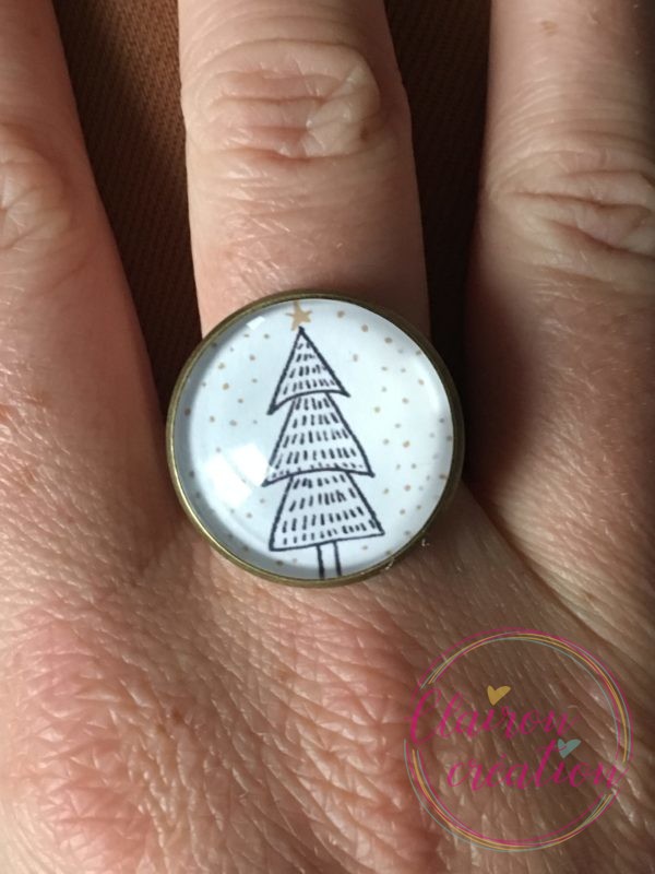 Bague Sapin de Noël étoilé