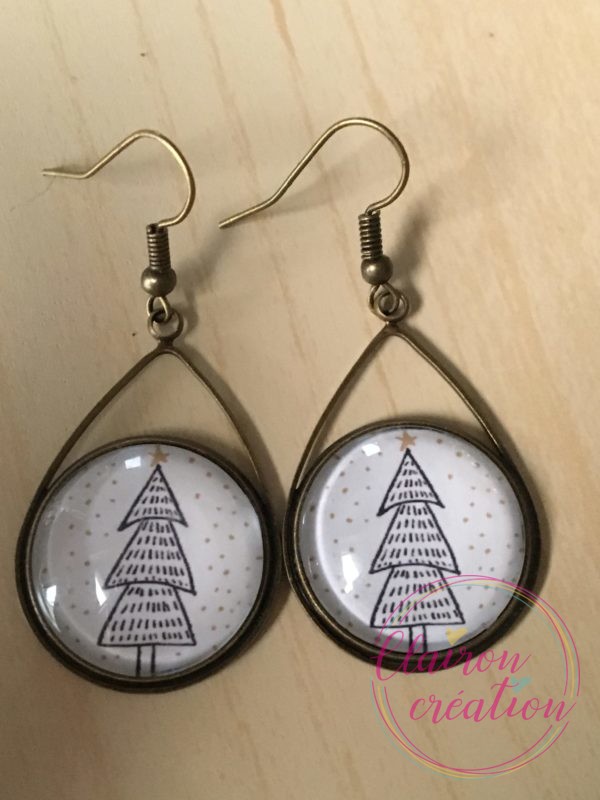 Boucles triangle Sapin de Noël étoilé
