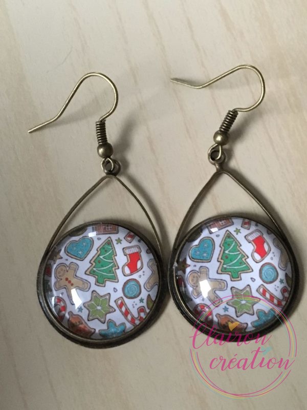 Boucles triangle motif de Noël