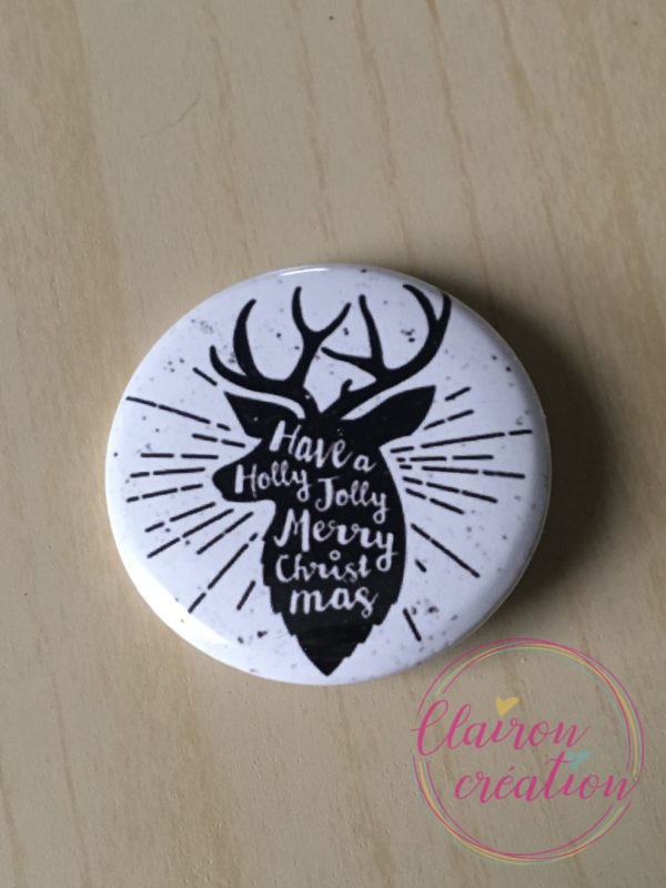 Badge Noël tête de cerf