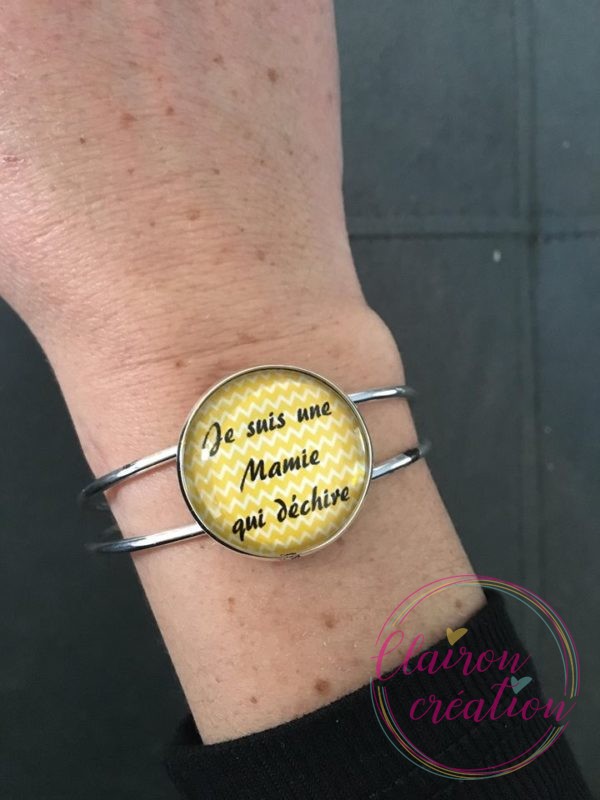 Bracelet Manchette mamie qui déchire zig zag jaune