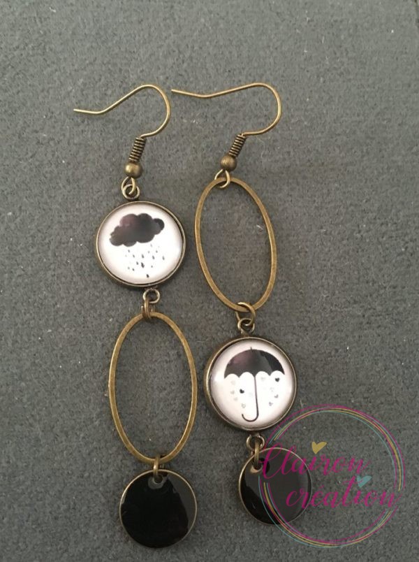 Boucles pendantes parapluie contre la pluie