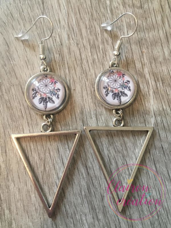 Boucles Pendantes attrape rêve en Fleur