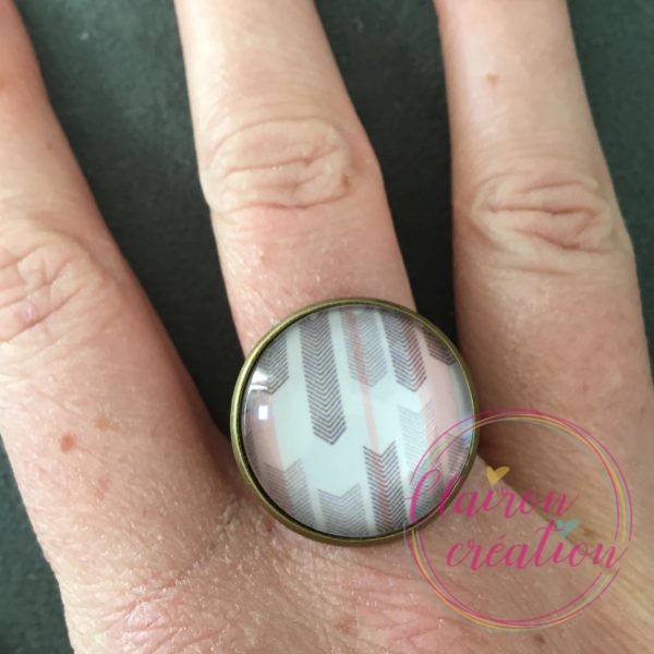 Bague flèches rose