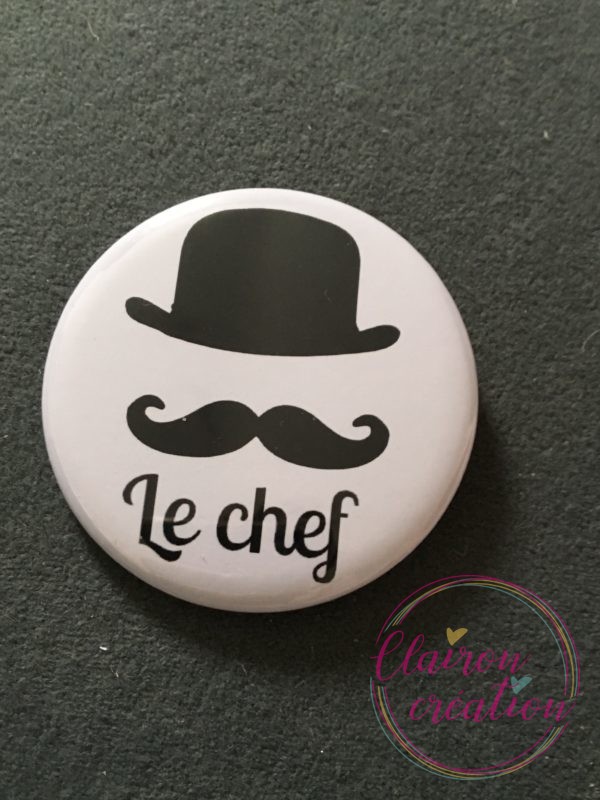 Badge le Chef chapeau moustache