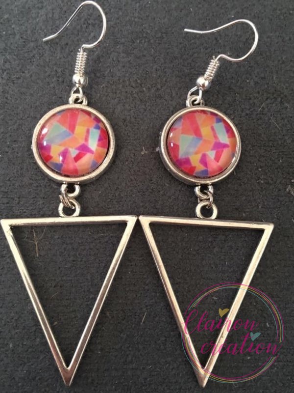 Boucles Pendantes géometriques colorés