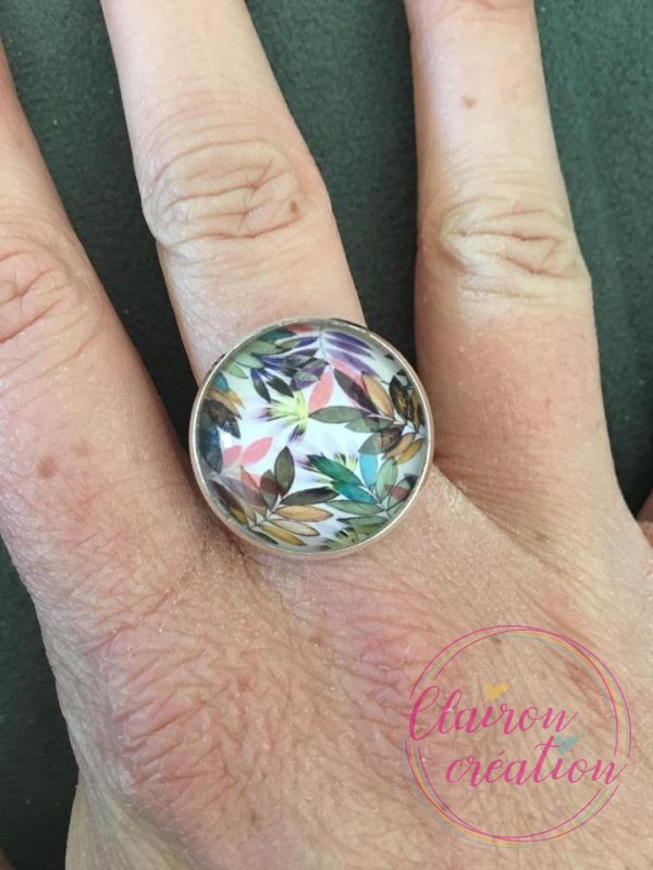 Bague feuilles en couleurs
