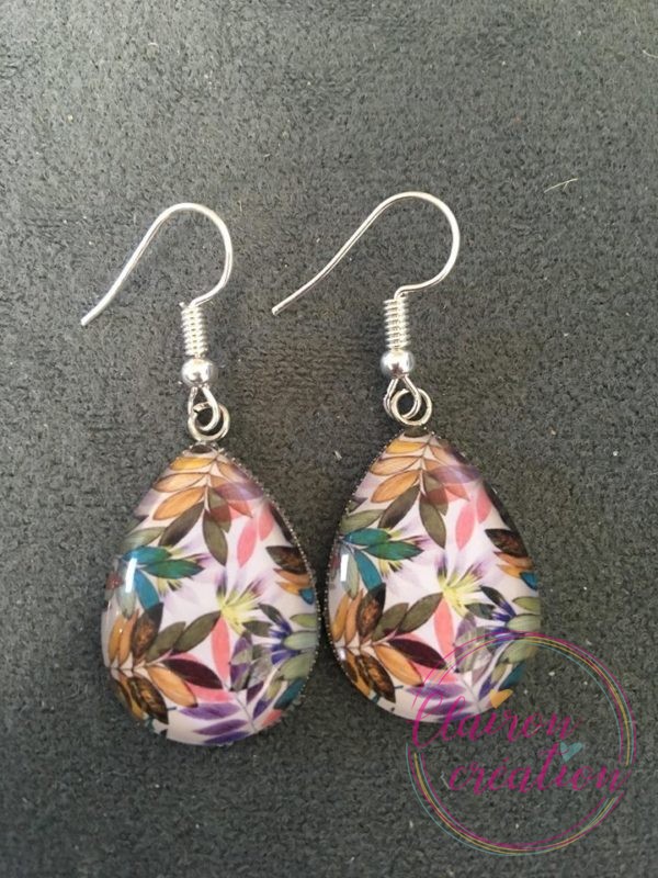 Boucles goutte feuilles en couleurs