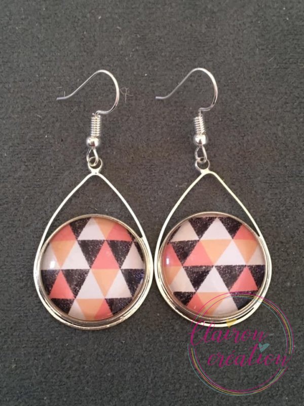 Boucles triangle géométrique multi-couleurs