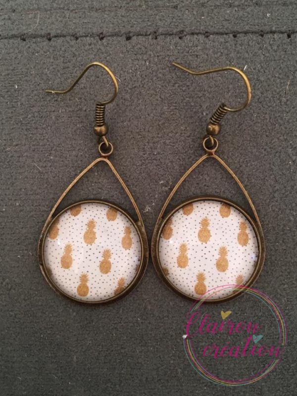 Boucles triangle Ananas Doré