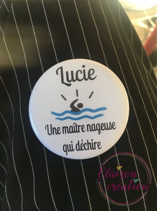 Badge prénom maitre nageur