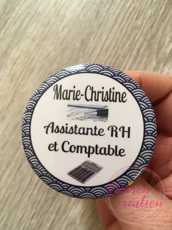 Badge prénom Assistante RH et Comptable