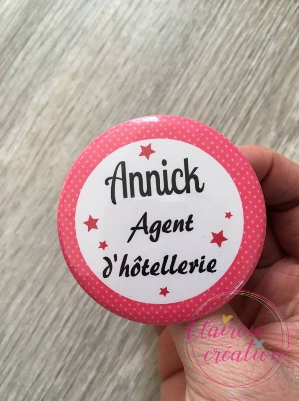 Badge prénom Agent hotellerie