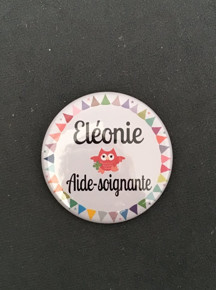 Badge aide soignante pétillante - Clairon Création