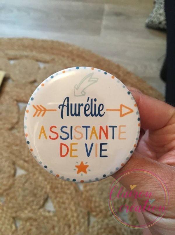 Badge prénom assistante de vie