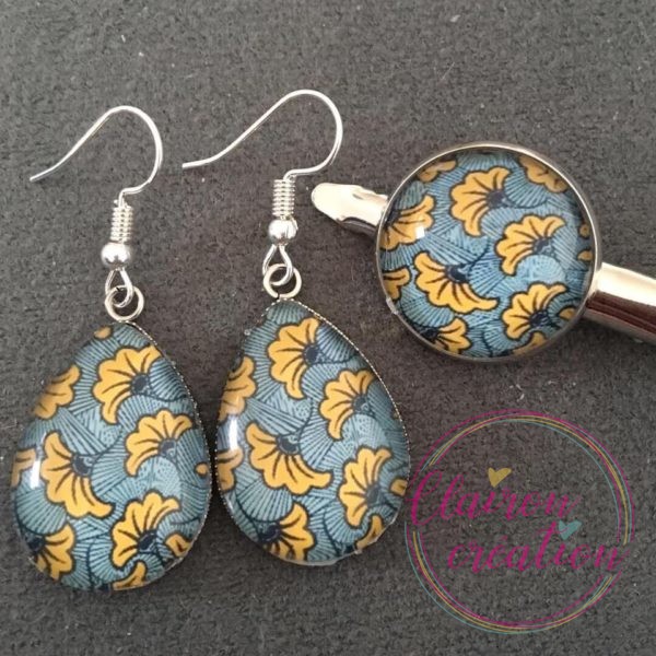 Parure wax moutarde turquoise