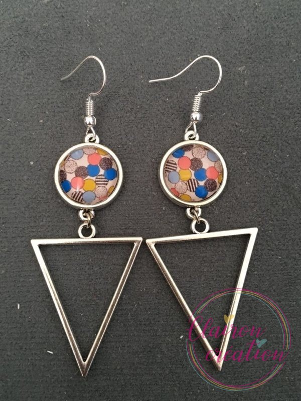 Boucles Pendantes triangle Hauts en couleurs