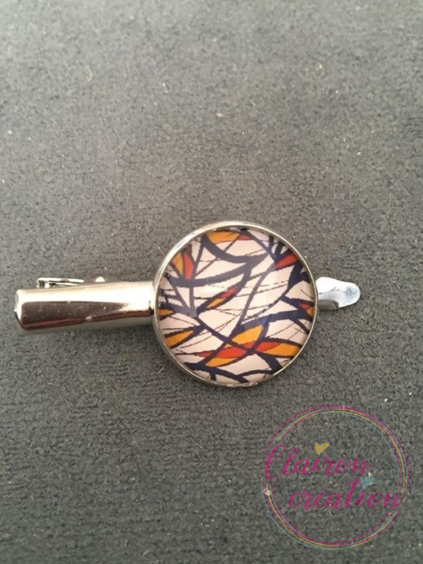 Barrette feuillage méli-mélo marron / moutarde