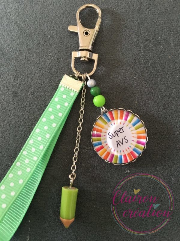 Porte Clé Super AVS ton vert