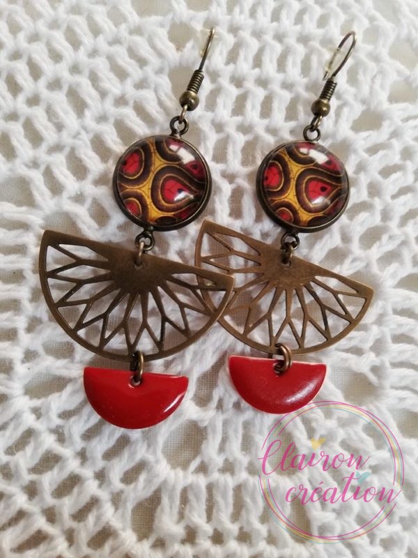 Boucles wax rouges avec eventail