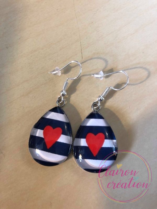 Boucles goutte coeur de marin