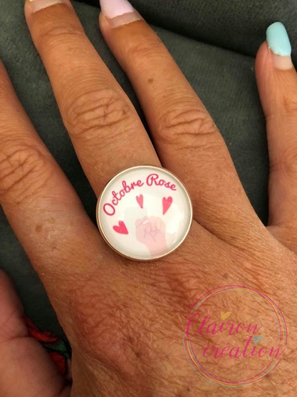 🎀 Octobre Rose 🎀  Bague poing levé