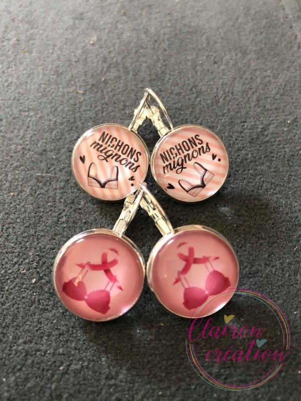 🎀 Octobre Rose 🎀  Boucles dormeuses au choix