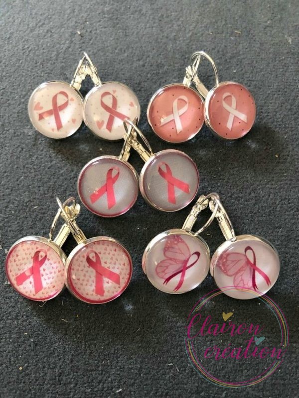 🎀 Octobre Rose 🎀  Boucles ruban au choix