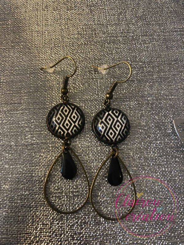 Boucles Losanges noirs et blancs (66)