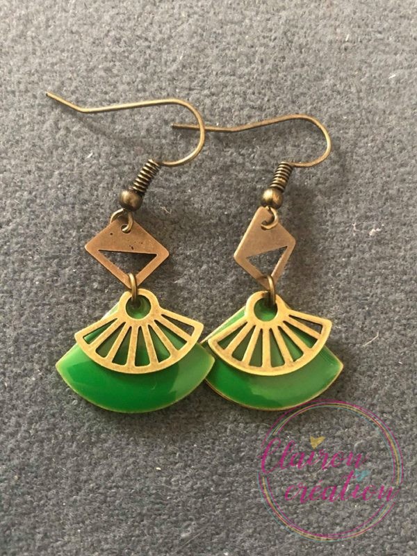 Boucles Amérindienne Sequin vert