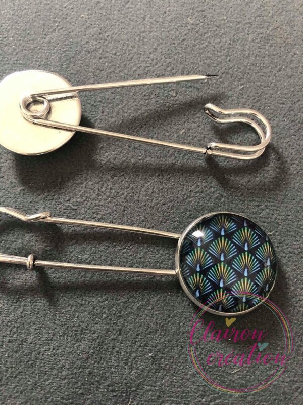 Broche éventails dorés