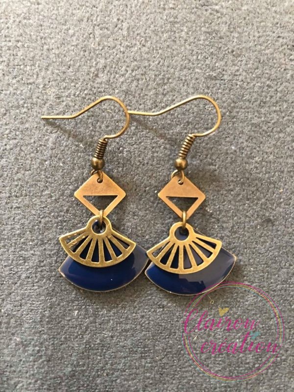 Boucles Amérindienne Sequin bleu