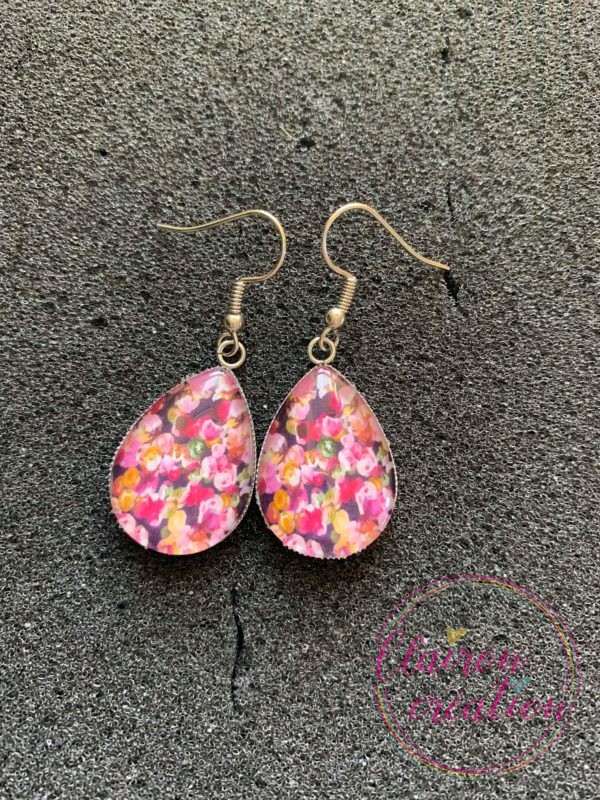 Boucles goutte tulipes colorées