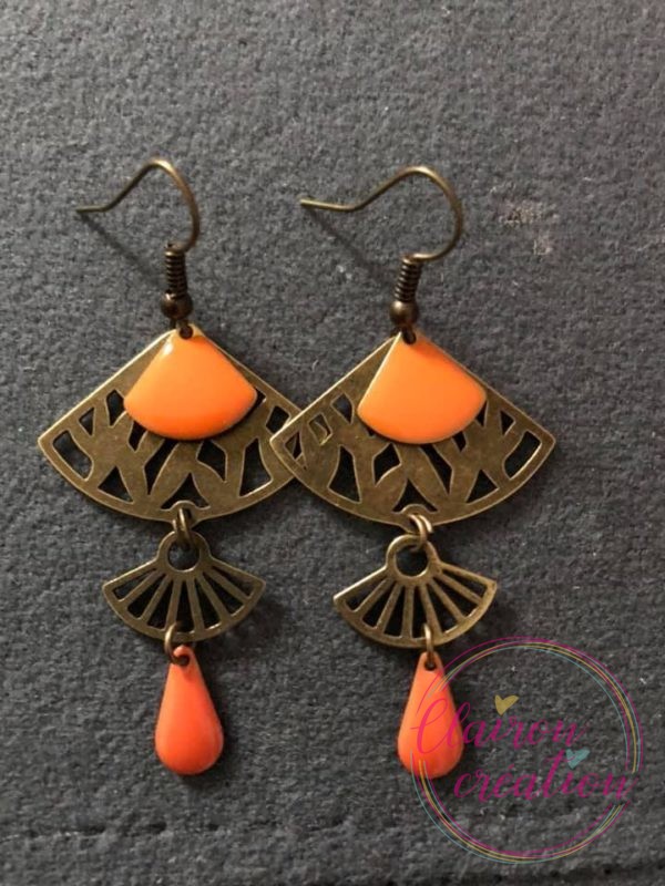 Boucles Pocahontas sequin orange